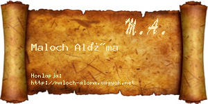 Maloch Alóma névjegykártya